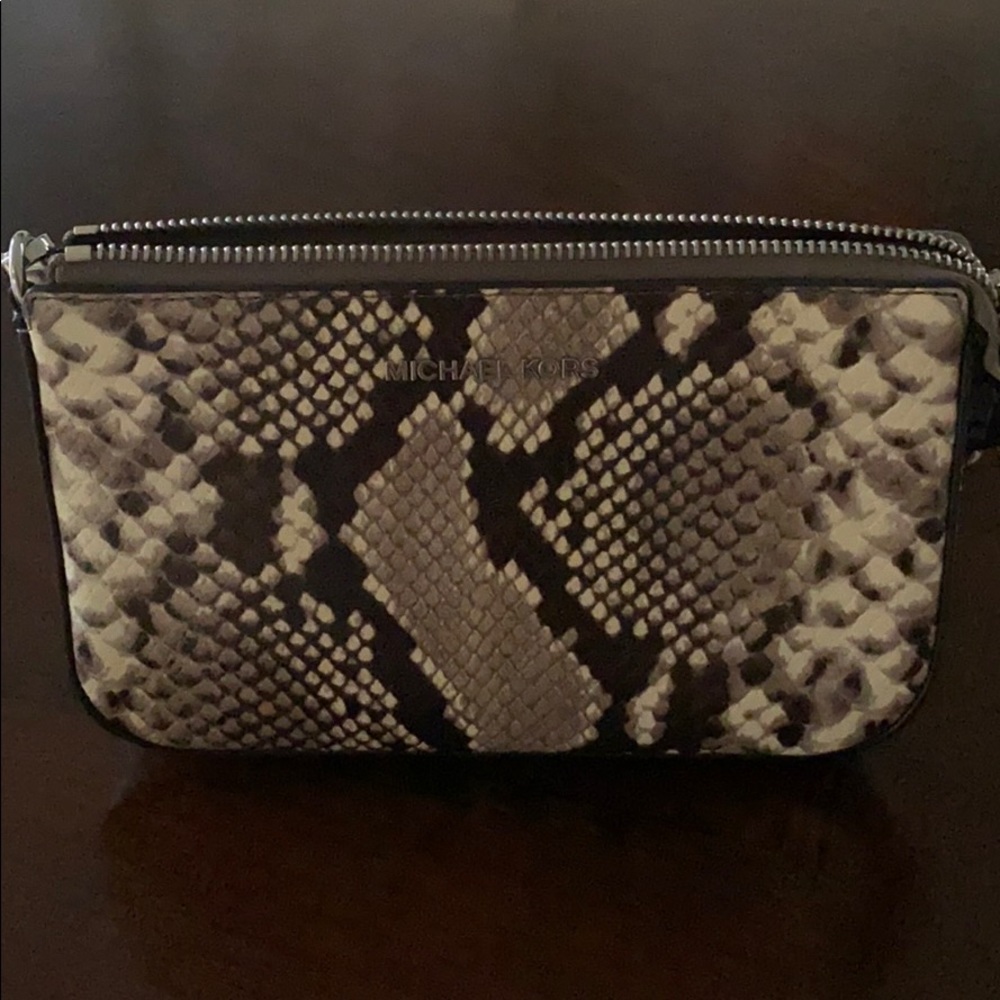 Michael Jones reptile print small handbag